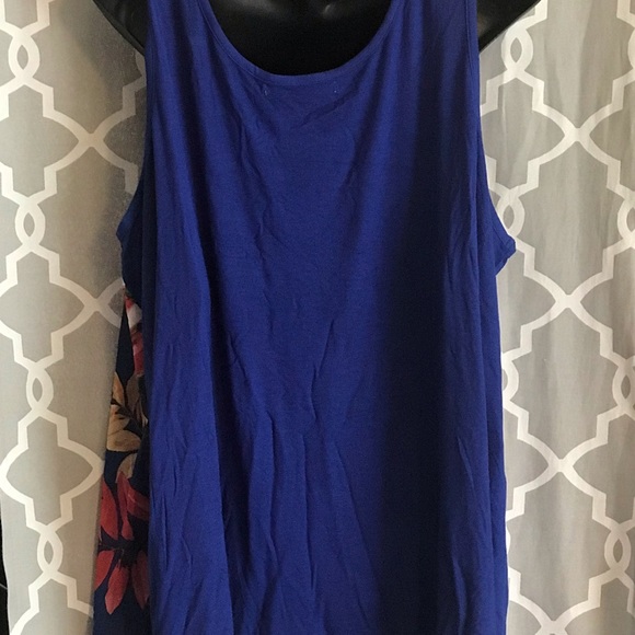 Spring Blue Palm-Printed Layered Tank Women’s 2X - Picture 7 of 8